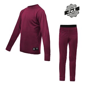 SENSOR MERINO ACTIVE SET koszula dziecięca długi rękaw + spodnie lilla