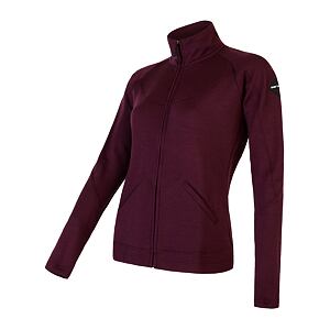 SENSOR MERINO UPPER damska bluza z zamkiem błyskawicznym port czerwony