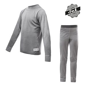 SENSOR MERINO ACTIVE SET koszula dziecięca długi rękaw + spodnie szare