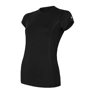 SENSOR MERINO ACTIVE koszulka damska z krótkim rękawem czarna