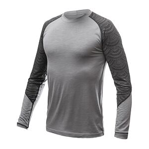 SENSOR MERINO IMPRESS męska koszulka z długim rękawem szara/maoryska