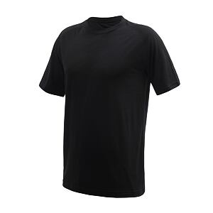 SENSOR MERINO ACTIVE NO LOGO Męska koszulka z krótkim rękawem raglan, czarna