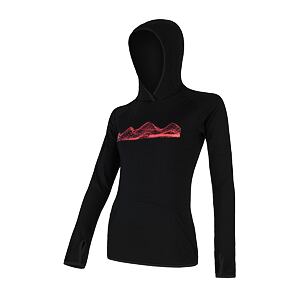 SENSOR MERINO UPPER MOUNTAINS bluza damska kangurka czarna