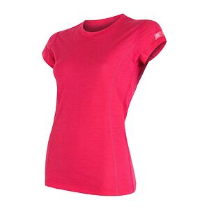 SENSOR MERINO ACTIVE koszulka damska z krótkim rękawem magenta