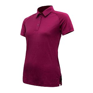 SENSOR MERINO ACTIVE koszulka polo damska krótki rękaw fioletowy