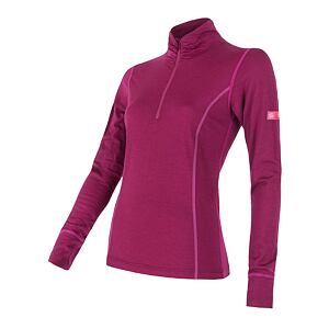SENSOR MERINO ACTIVE damska koszula DR i zamkiem lilla