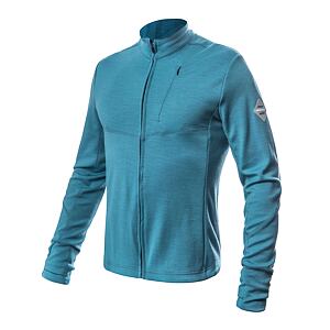 SENSOR MERINO UPPER męska bluza rozpinana na zamek miętowo-niebieska