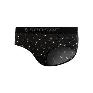 SENSOR MERINO IMPRESS majtki damskie czarny/wzór