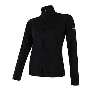 SENSOR MERINO UPPER Damska bluza rozpinana czarna