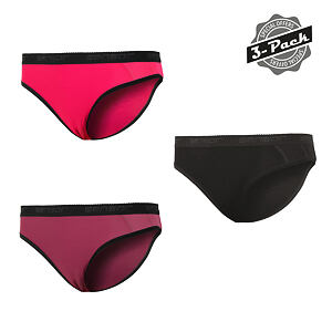 SENSOR DOUBLE FACE 3-PACK majtki damskie czarne/liliowe/purpurowe