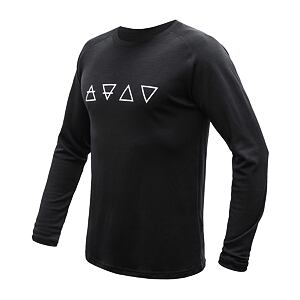 SENSOR MERINO BLEND ELEMENTS męska koszulka z długim rękawem czarna