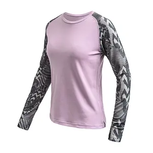 SENSOR MERINO BLEND IMPRESS koszulka damska z długim rękawem mystic violet/zebra