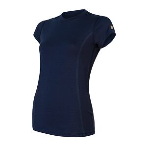 SENSOR MERINO ACTIVE koszulka damska z krótkim rękawem w kolorze ciemnoniebieskim