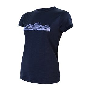 SENSOR MERINO ACTIVE MOUNTAINS koszulka damska z krótkim rękawem w kolorze ciemnoniebieskim