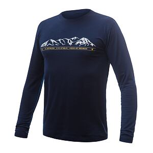 SENSOR MERINO ACTIVE MOUNTAINS męska koszulka z długim rękawem w kolorze ciemnoniebieskim