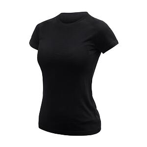 SENSOR MERINO ACTIVE NO LOGO Damska koszulka z krótkim rękawem czarna