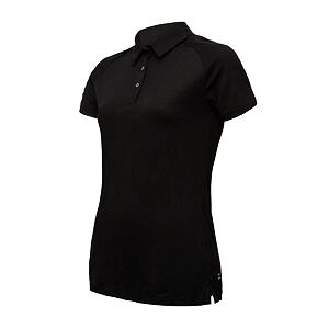 SENSOR MERINO ACTIVE koszulka polo damska krótki rękaw czarny
