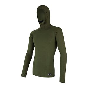 SENSOR MERINO DF męska koszula DR i kapturem safari green