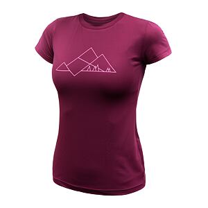 SENSOR COOLMAX TECH GEO MOUNTAINS koszulka damska z krótkim rękawem fioletowa