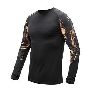 SENSOR MERINO IMPRESS męska koszulka z długim rękawem czarna/kosmos