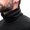 SENSOR MERINO BLEND męska koszulka z długim rękawem i golfem czarna